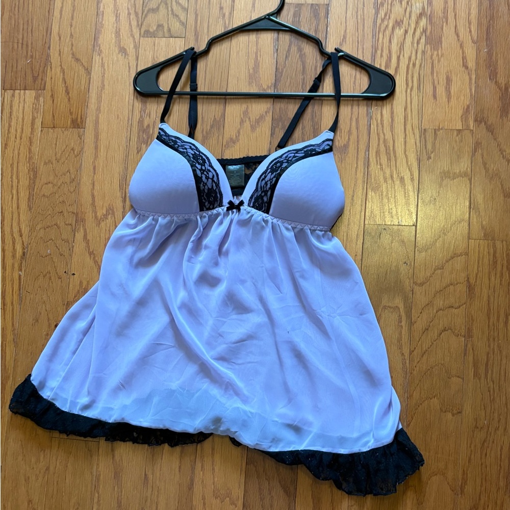 Apartment 9 Black and pastel purple Lace and mesh gothic Chemise